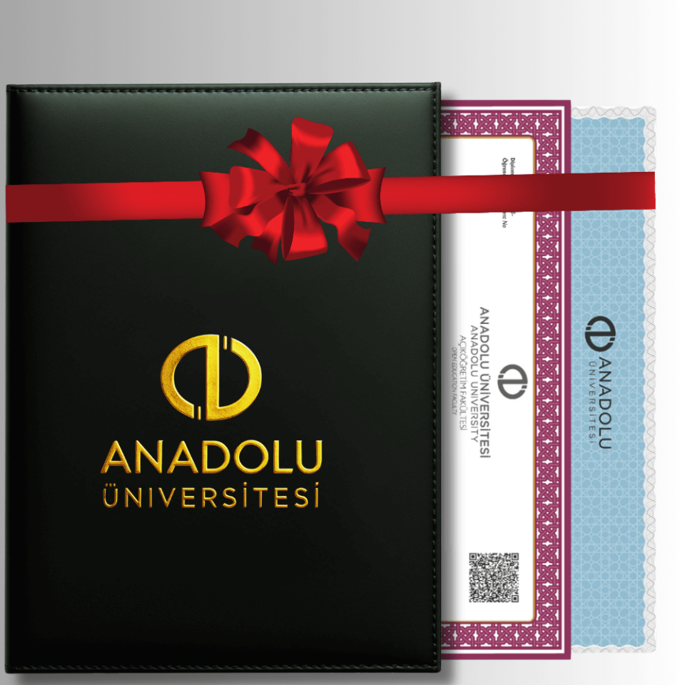 AÖF Özel Tasarım  SİYAH ALTIN Yaldızlı Diploma Dosyası Ve Sedef Kağıda Özel Baskı