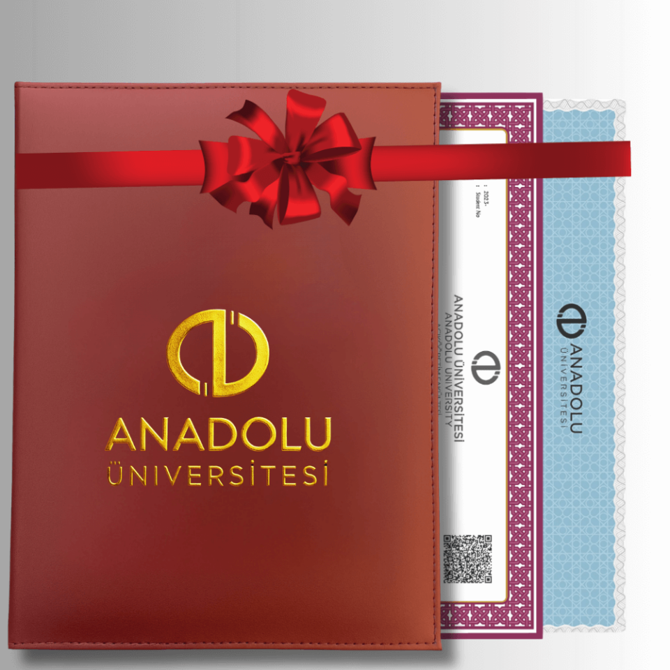 AÖF Özel Tasarım  BORDO ALTIN Yaldızlı Diploma Dosyası Ve Sedef Kağıda Özel Baskı